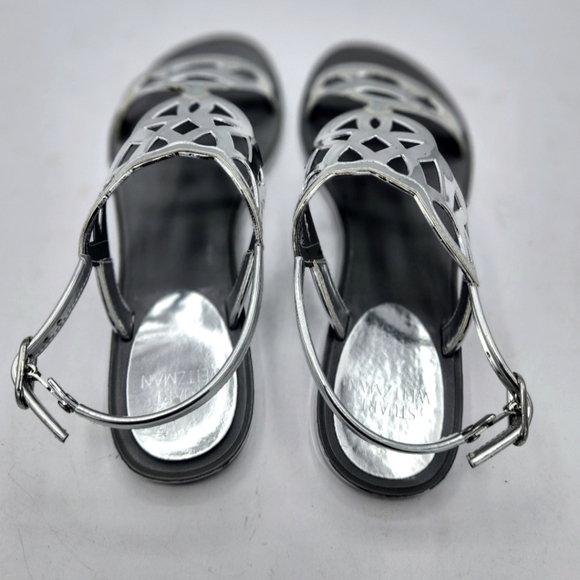 STUART WEITZMAN Gelfisher Laser-Cut Jelly Sandals In Graphite Size 8 - Picture 3 of 7